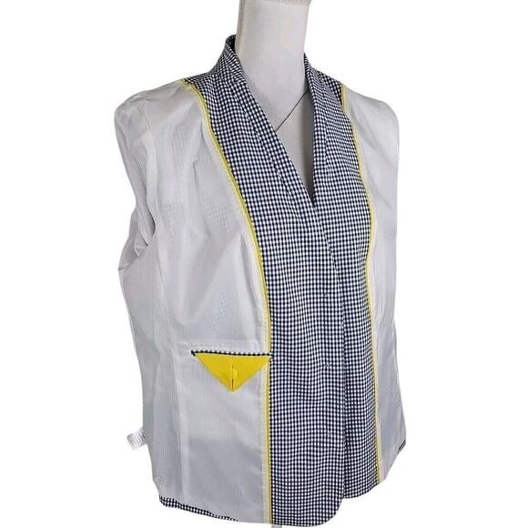 Talbots ~Woman Size 16~ White/Blue Pllaid Cotton Blend Blazer Jacket Lined NWOT. - Picture 7 of 14